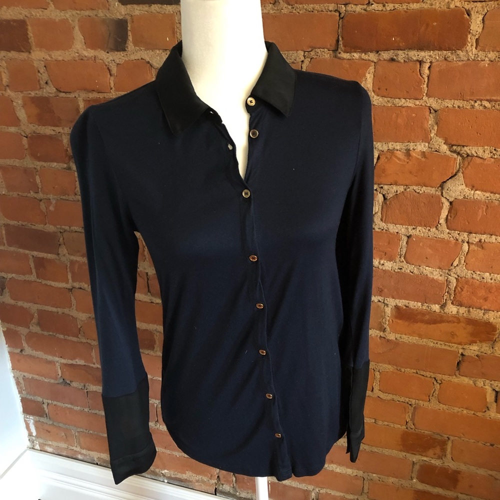 Ann Taylor Navy Button Down